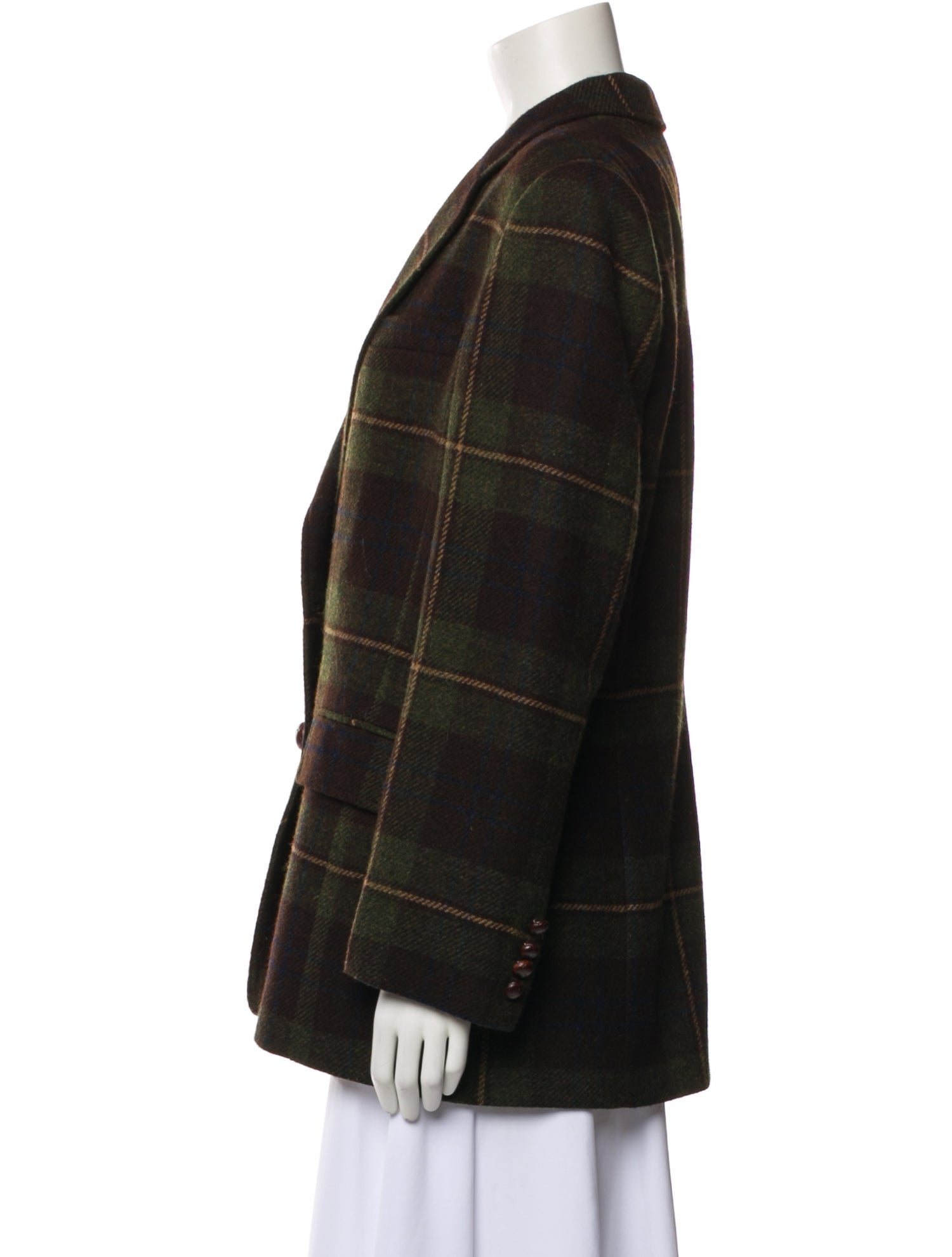 Lauren Ralph Lauren Wool Plaid Print Blazer