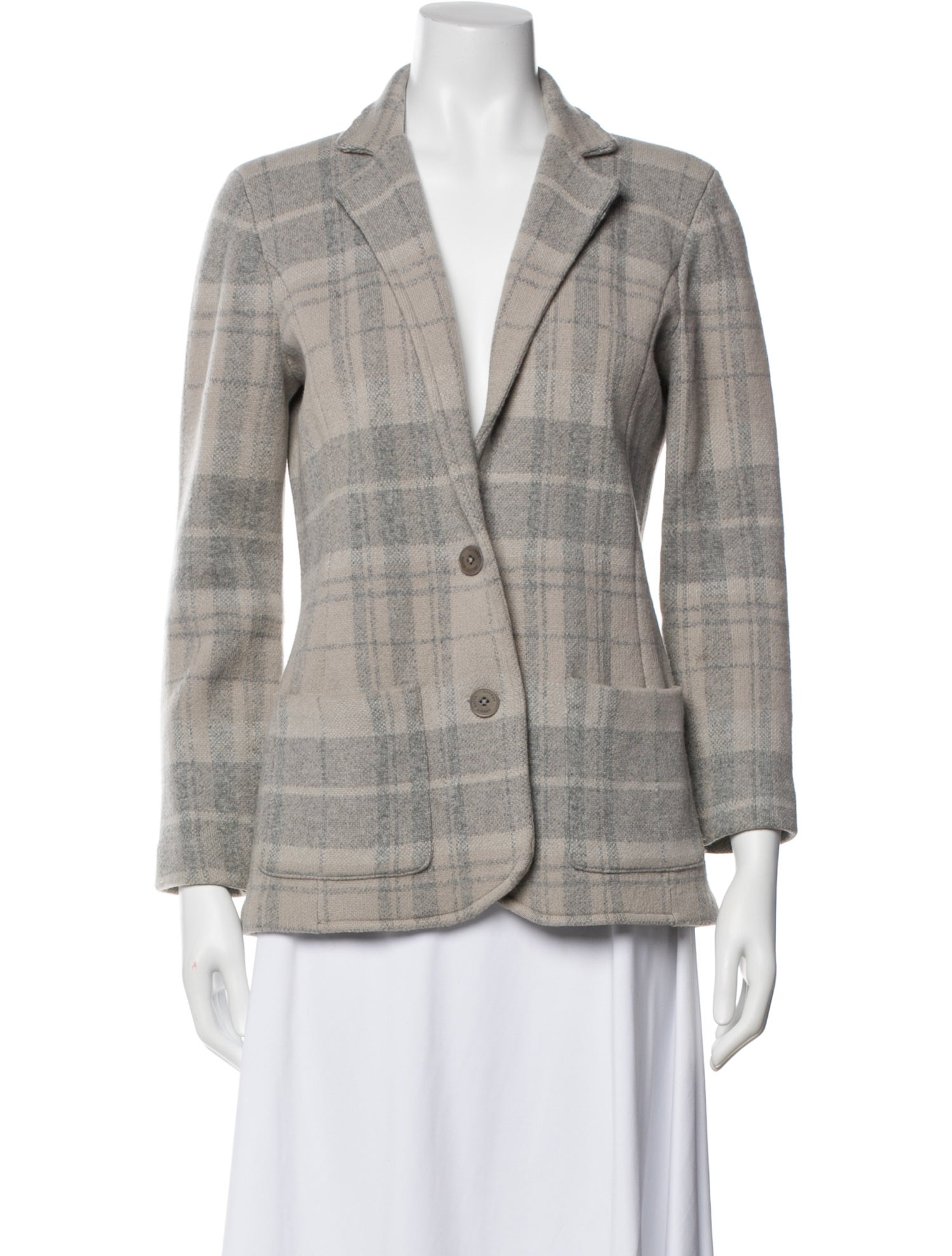 Lauren Ralph Lauren Camel Hair Plaid Print Blazer