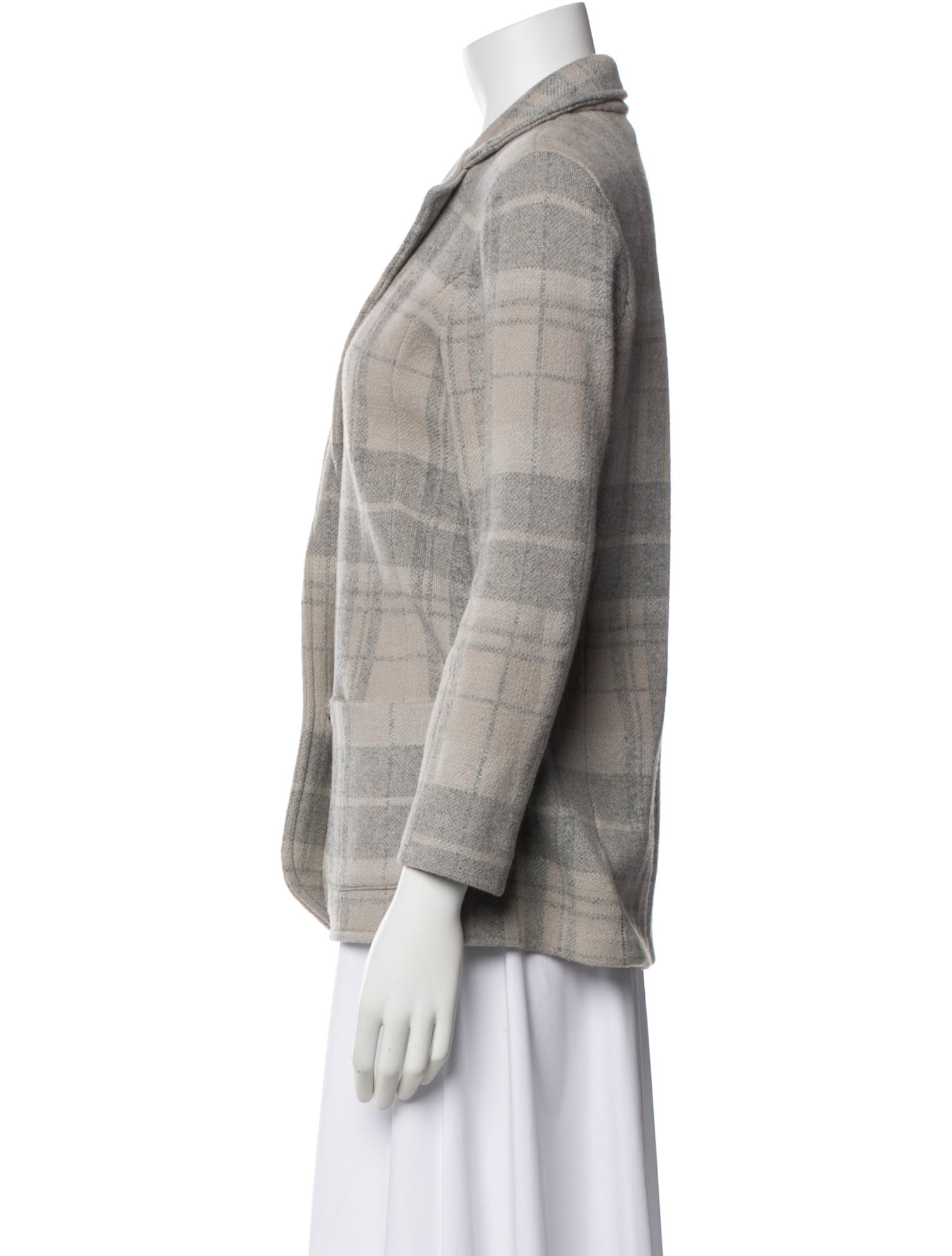 Lauren Ralph Lauren Camel Hair Plaid Print Blazer