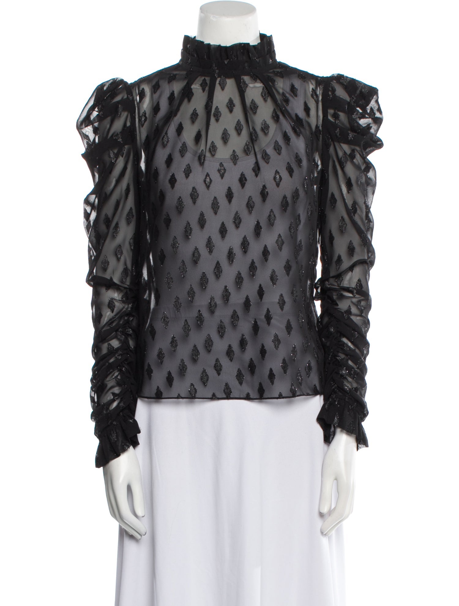 Iorane Mock Neck Long Sleeve Blouse