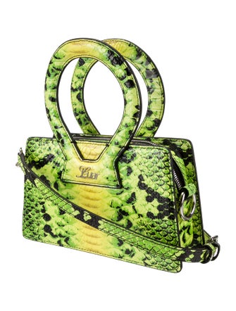 Luar Embossed Leather Top Handle Bag