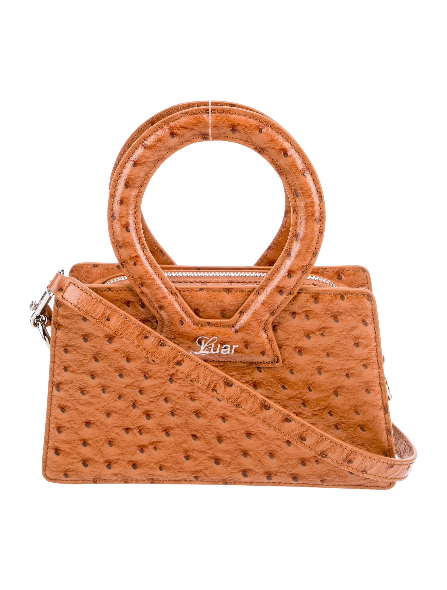 Luar Ostrich Top Handle Bag