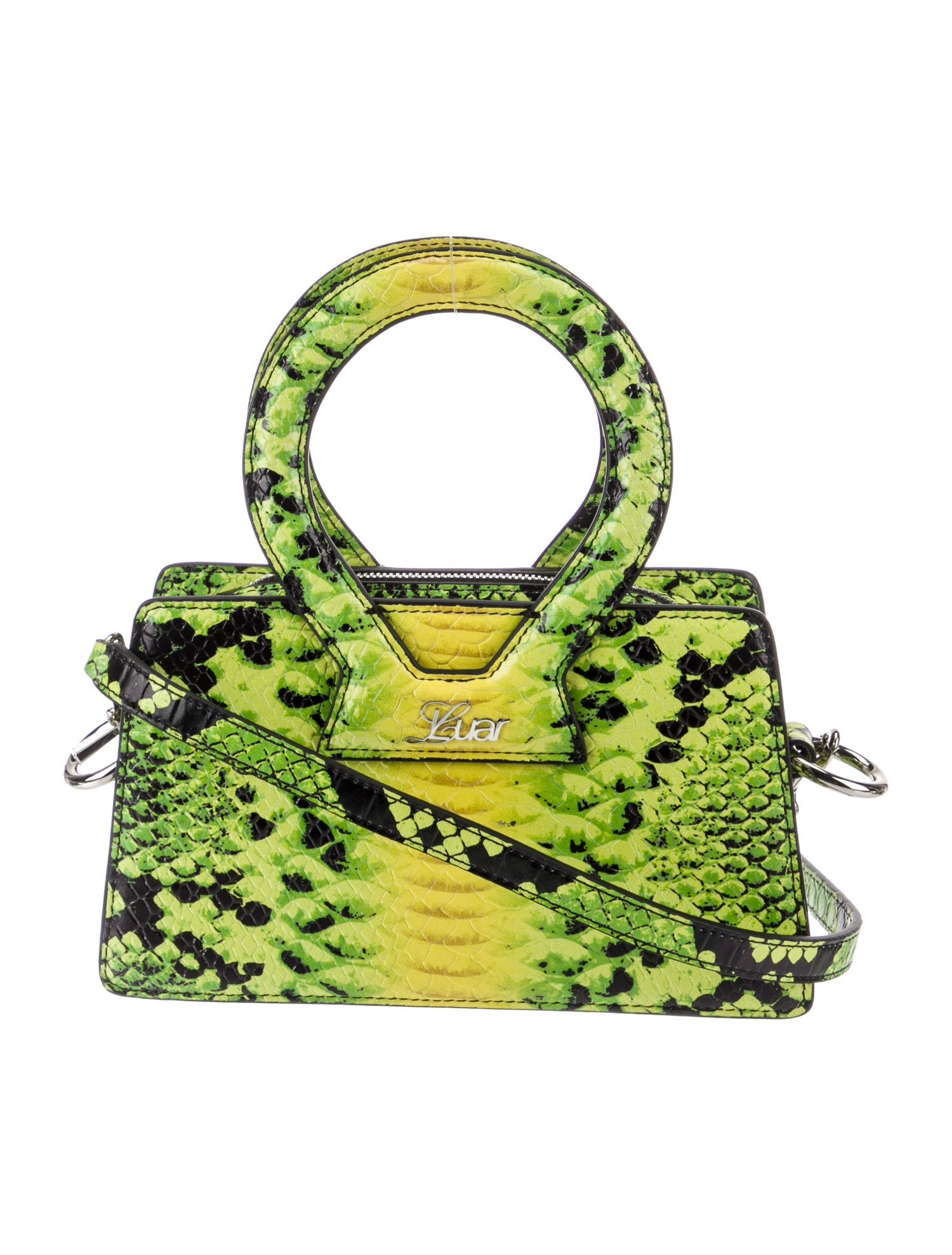 Luar Embossed Leather Top Handle Bag