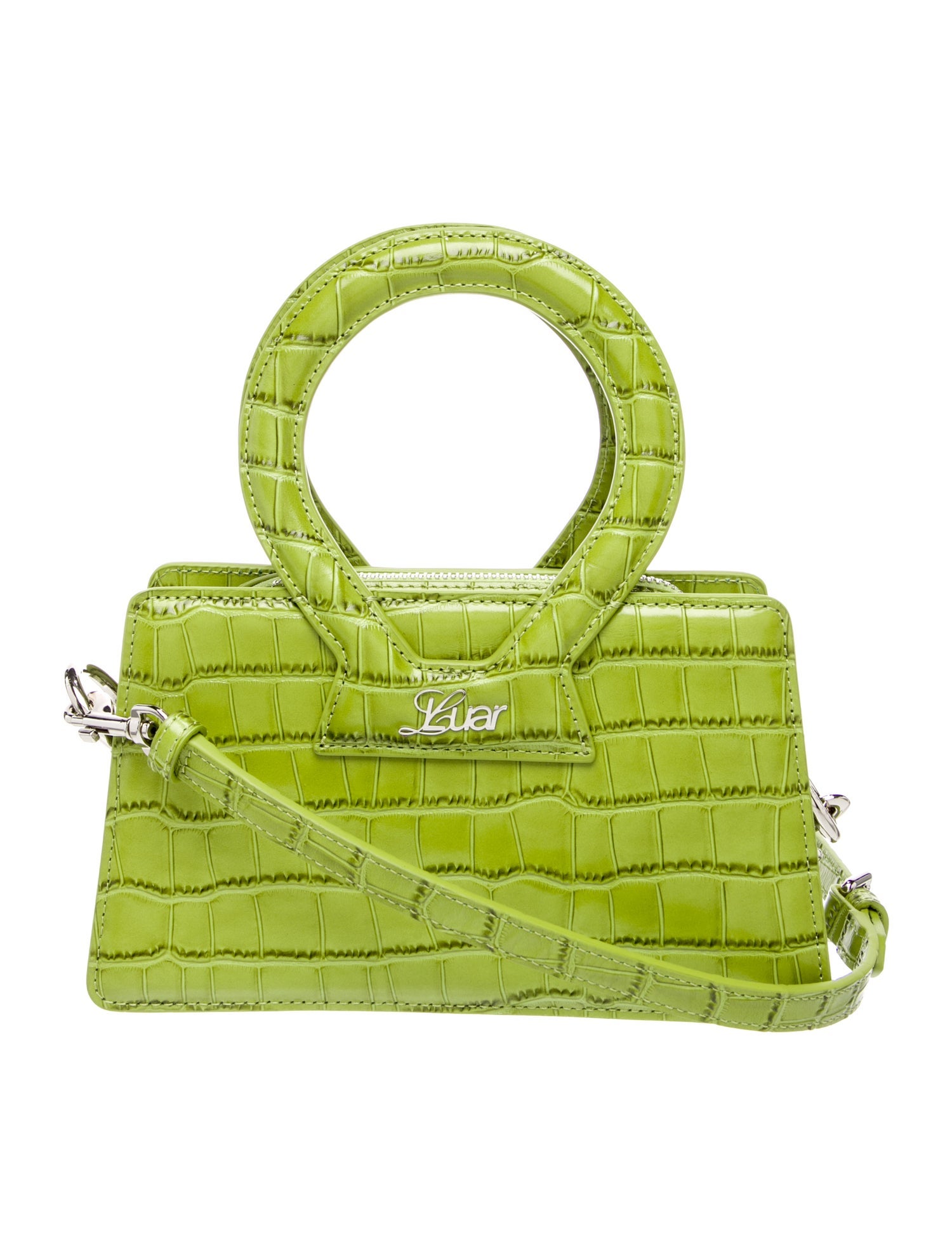 Luar Embossed Leather Top Handle Bag