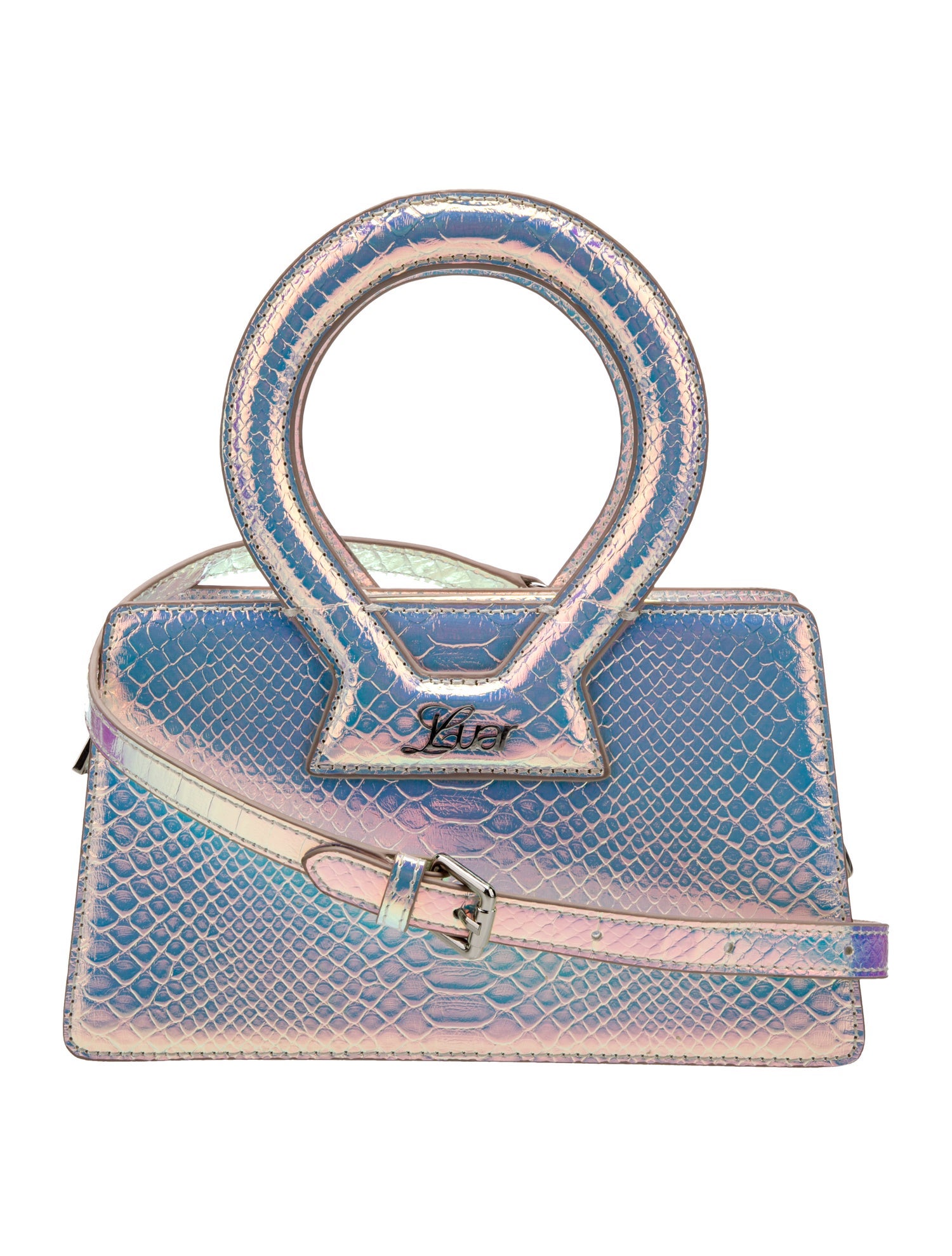 Luar Embossed Leather Top Handle Bag