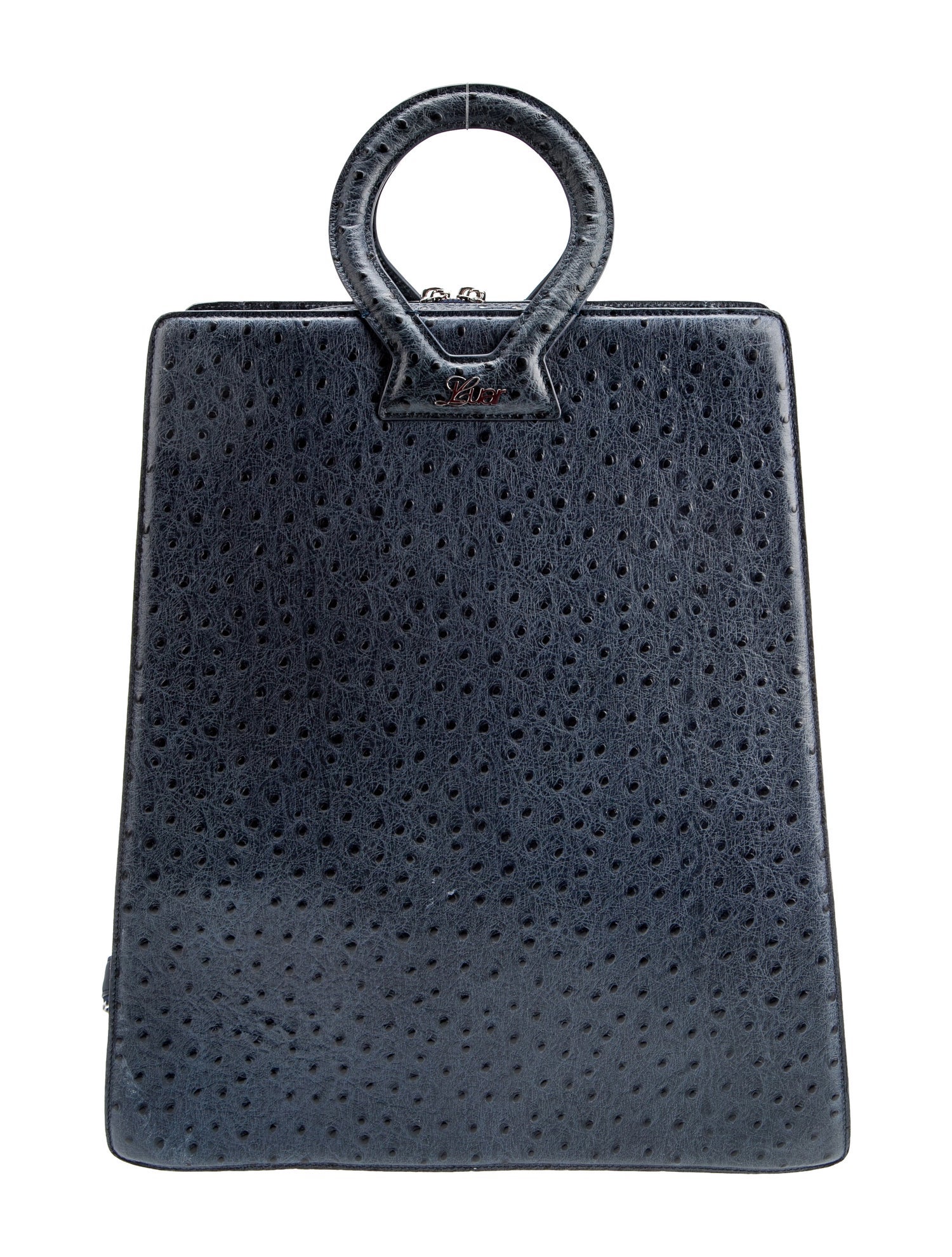 Luar Embossed Leather Top Handle Bag