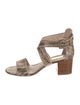 Louise et Cie Embossed Leather Animal Print Sandals