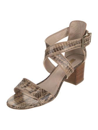 Louise et Cie Embossed Leather Animal Print Sandals