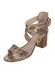 Louise et Cie Embossed Leather Animal Print Sandals