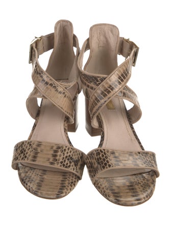 Louise et Cie Embossed Leather Animal Print Sandals