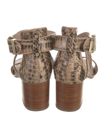 Louise et Cie Embossed Leather Animal Print Sandals