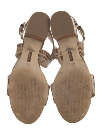 Louise et Cie Embossed Leather Animal Print Sandals