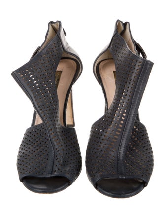 Louise et Cie Leather Lasercut Accents T-Strap Pumps