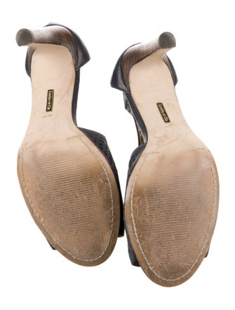 Louise et Cie Leather Lasercut Accents T-Strap Pumps