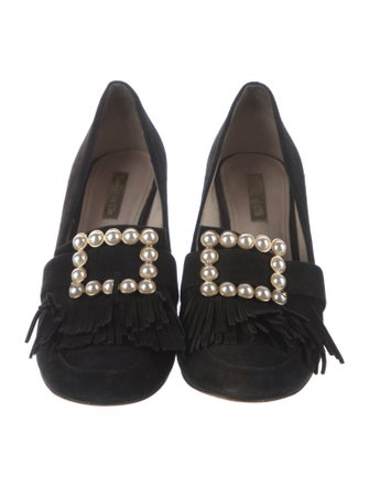 Louise et Cie Suede Fringe Trim Accent Pumps