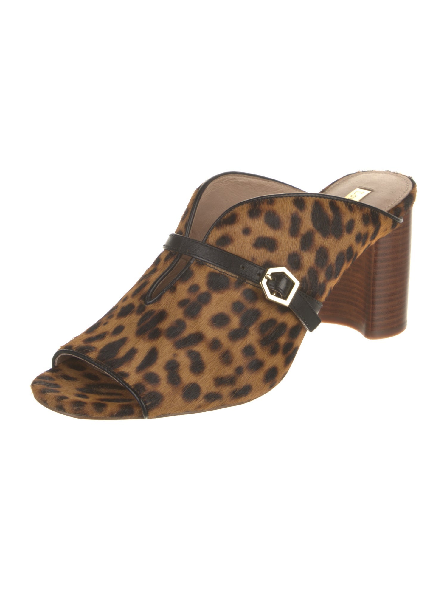Louise et Cie Calf Hair Animal Print Slides