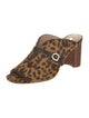 Louise et Cie Calf Hair Animal Print Slides