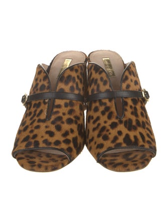 Louise et Cie Calf Hair Animal Print Slides