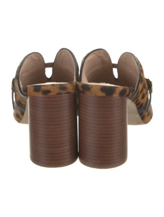Louise et Cie Calf Hair Animal Print Slides