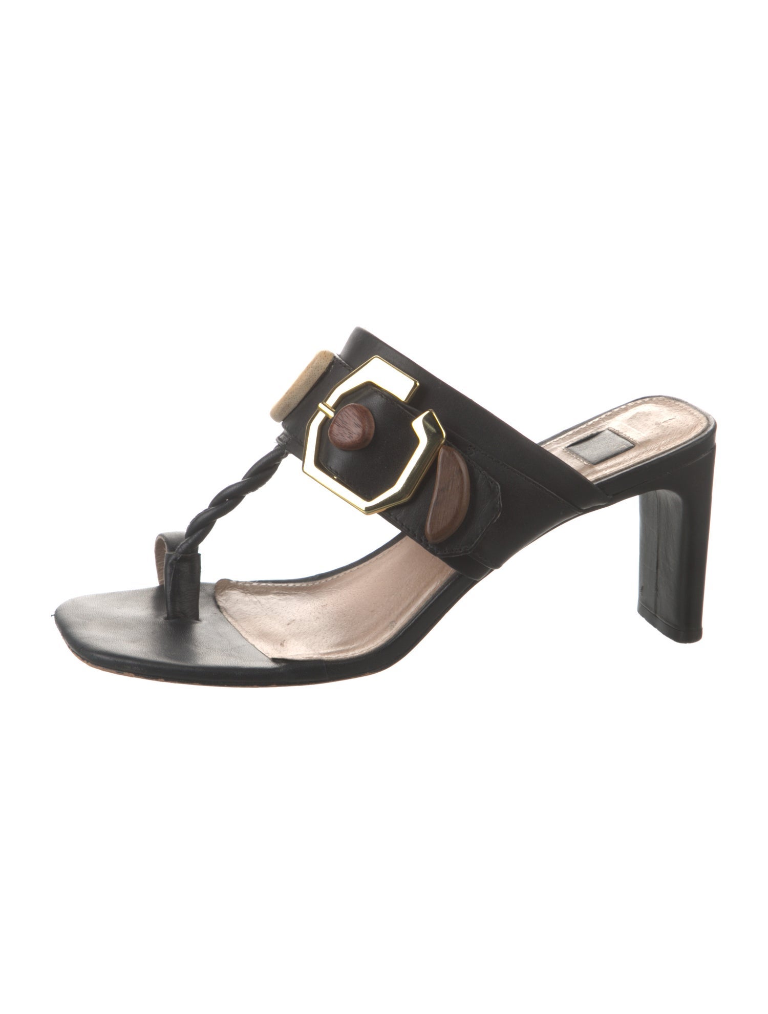 Louise et Cie Leather Beaded Accents Slides