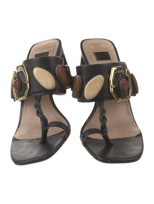 Louise et Cie Leather Beaded Accents Slides