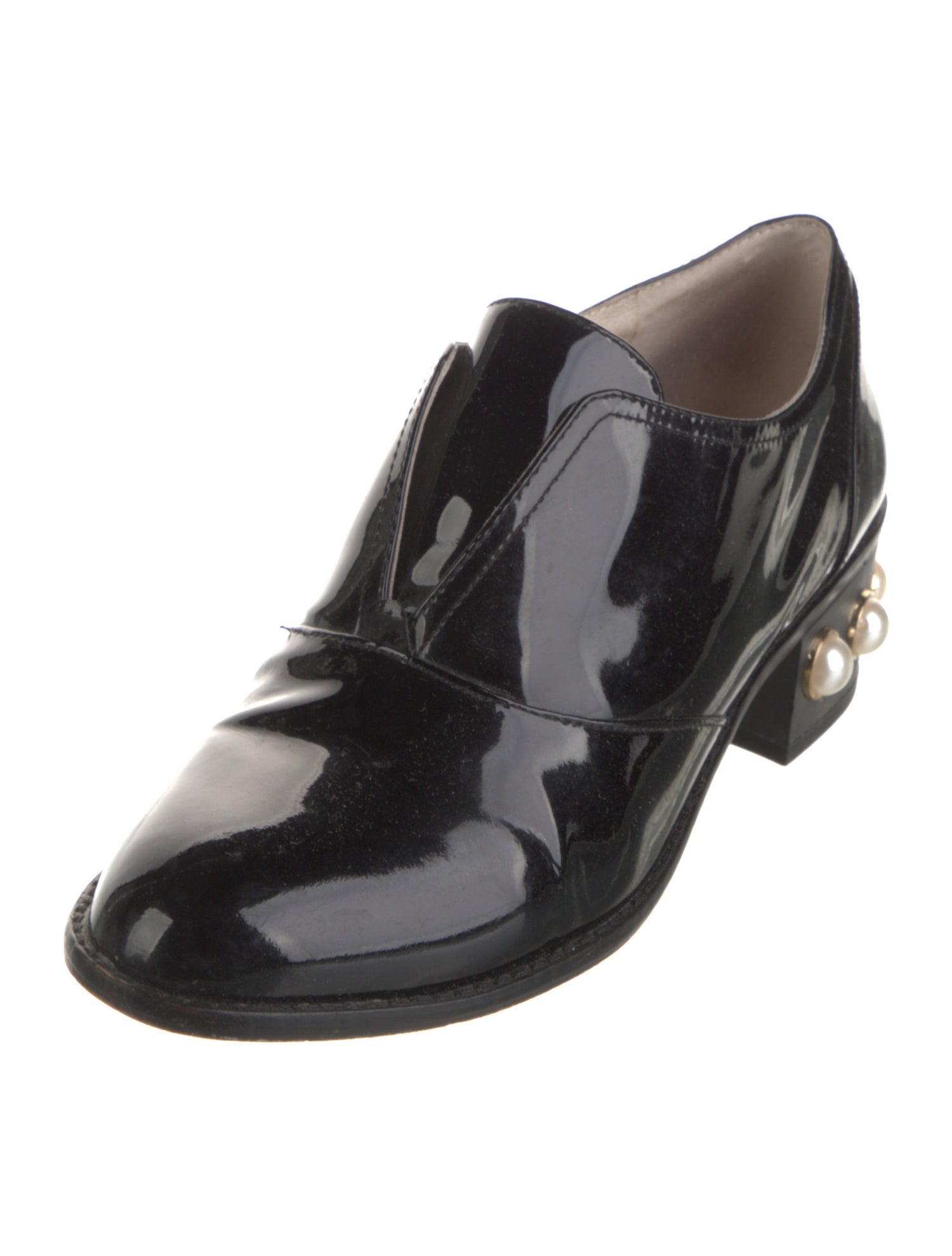 Louise et Cie Patent Leather Beaded Accents Mules