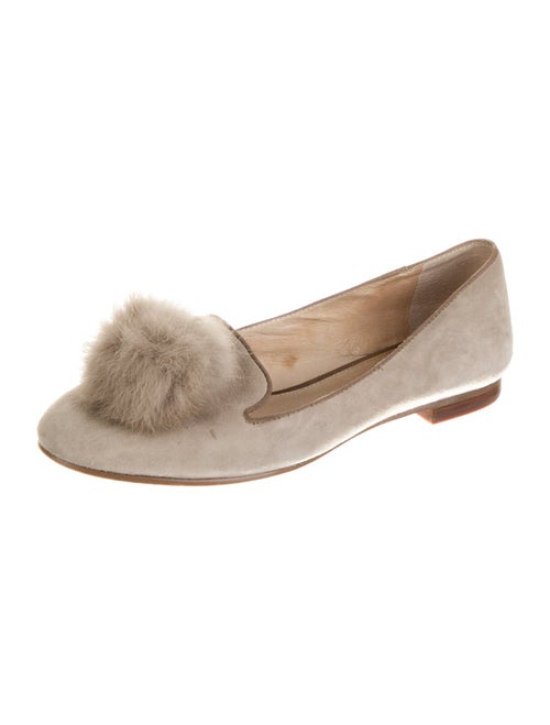 Louise et Cie Suede Pom-Pom Embellishments Flats