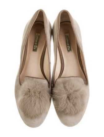 Louise et Cie Suede Pom-Pom Embellishments Flats