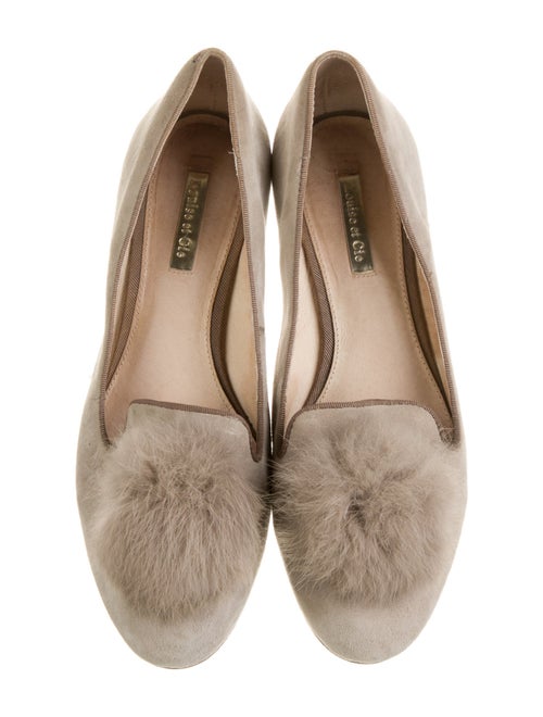 Louise et Cie Suede Pom-Pom Embellishments Flats