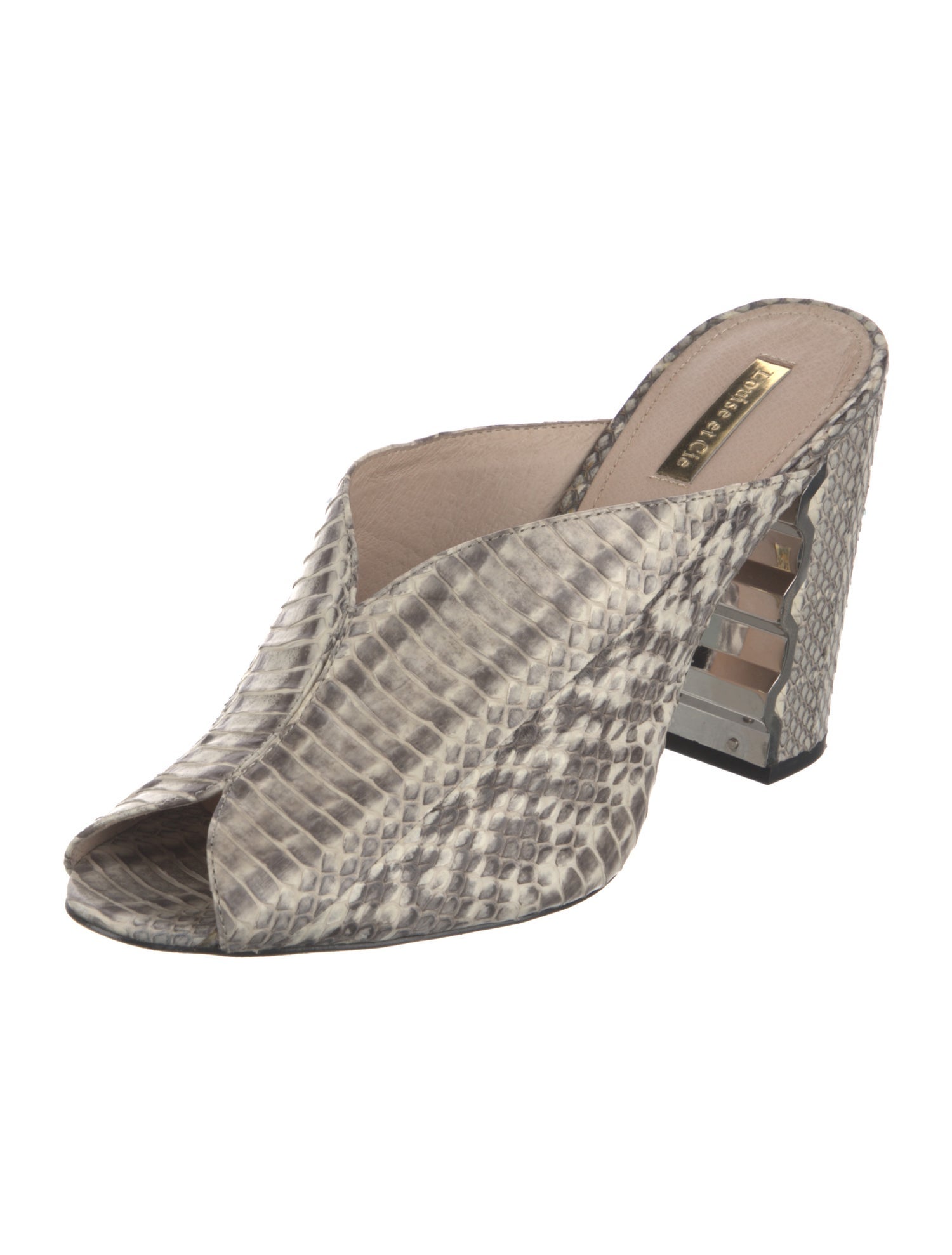 Louise et Cie Snakeskin Animal Print Mules