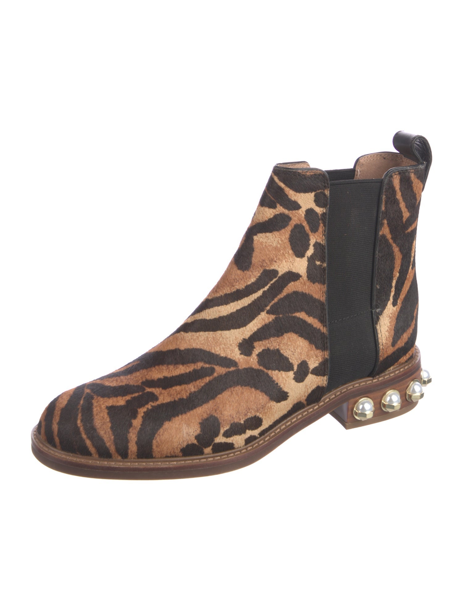 Louise et Cie Faux Pearl Accents Ponyhair Chelsea Boots