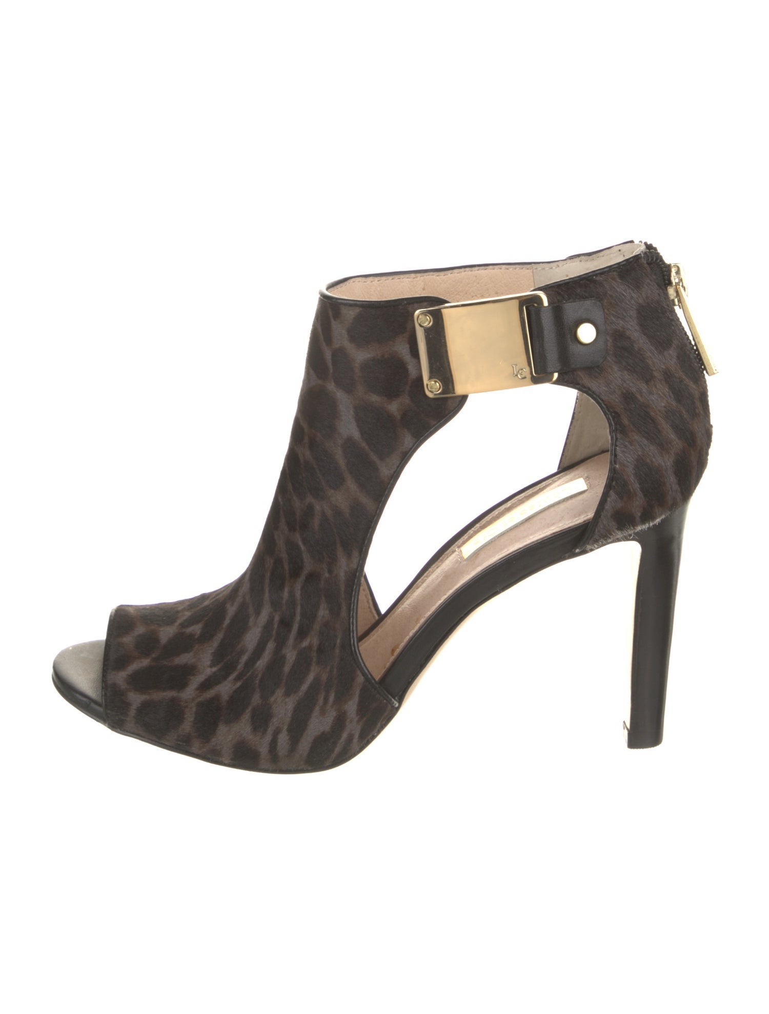 Louise et Cie Ponyhair Animal Print T-Strap Pumps