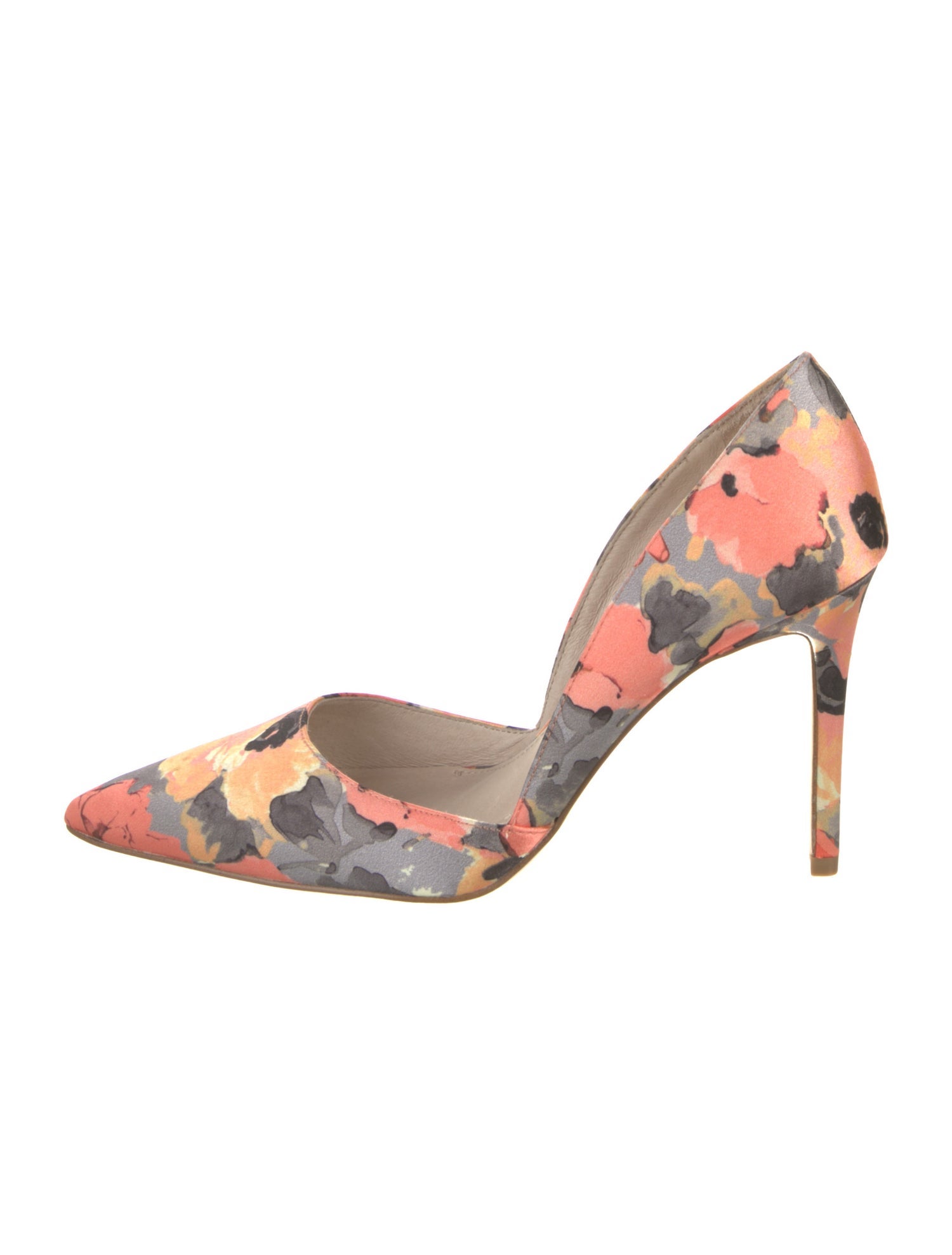 Louise et Cie Satin Floral Print D'Orsay Pumps