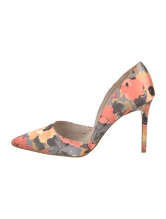 Louise et Cie Satin Floral Print D'Orsay Pumps