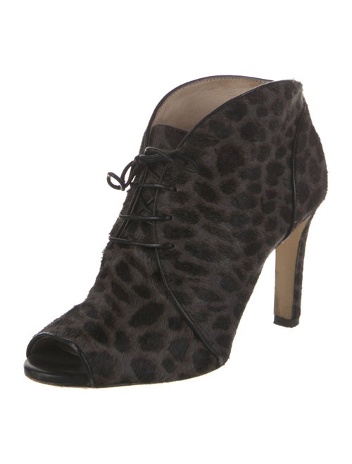 Louise et Cie Ponyhair Animal Print Lace-Up Boots