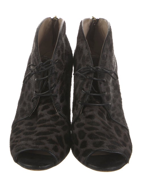 Louise et Cie Ponyhair Animal Print Lace-Up Boots