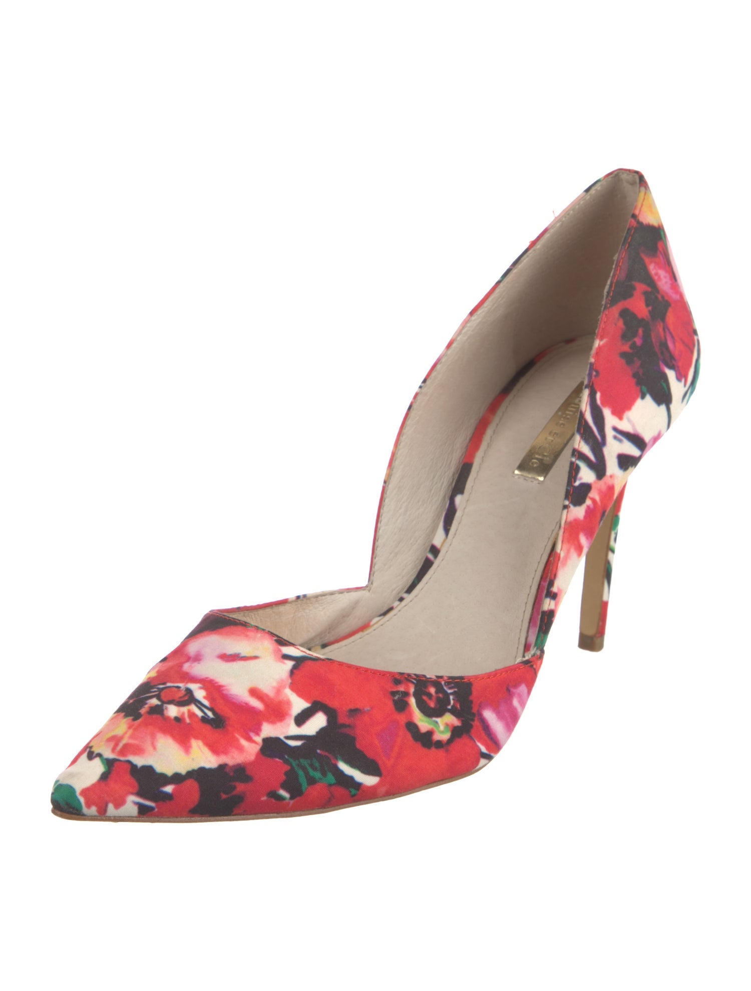 Louise et Cie Satin Floral Print D'Orsay Pumps