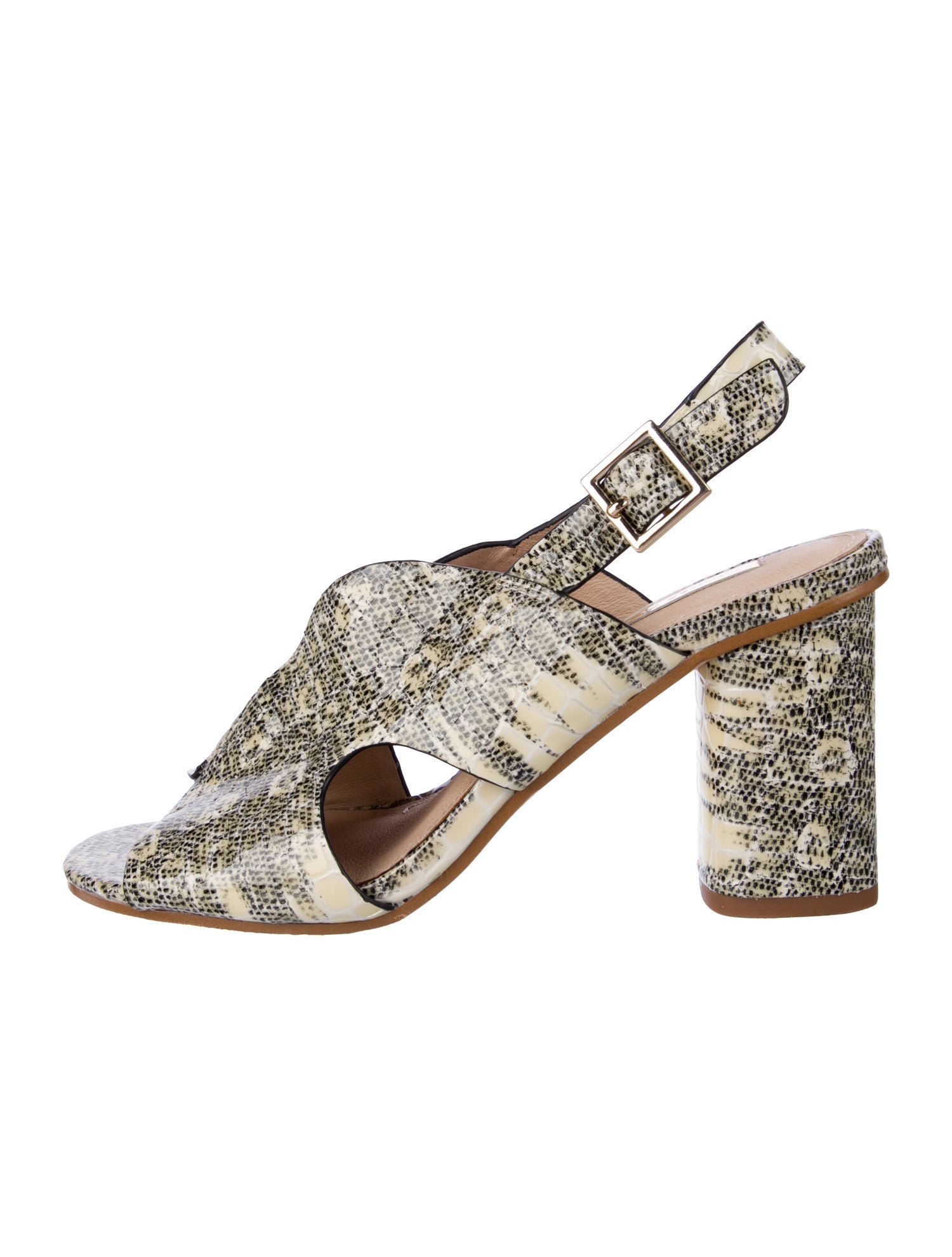 Louise et Cie Patent Leather Printed Slingback Sandals