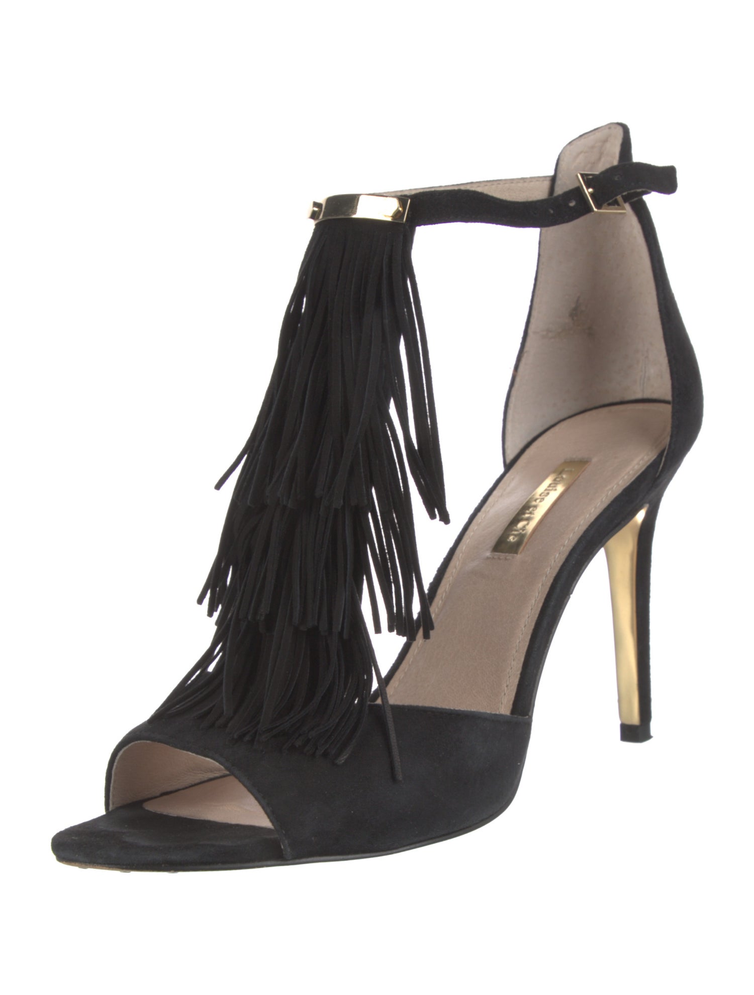 Louise et Cie Suede Tassel Accents T-Strap Sandals