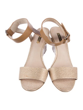 Louise et Cie Leather Colorblock Pattern Sandals