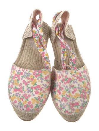LoveShackFancy x Manebi Nordic Suede Floral Print Espadrilles