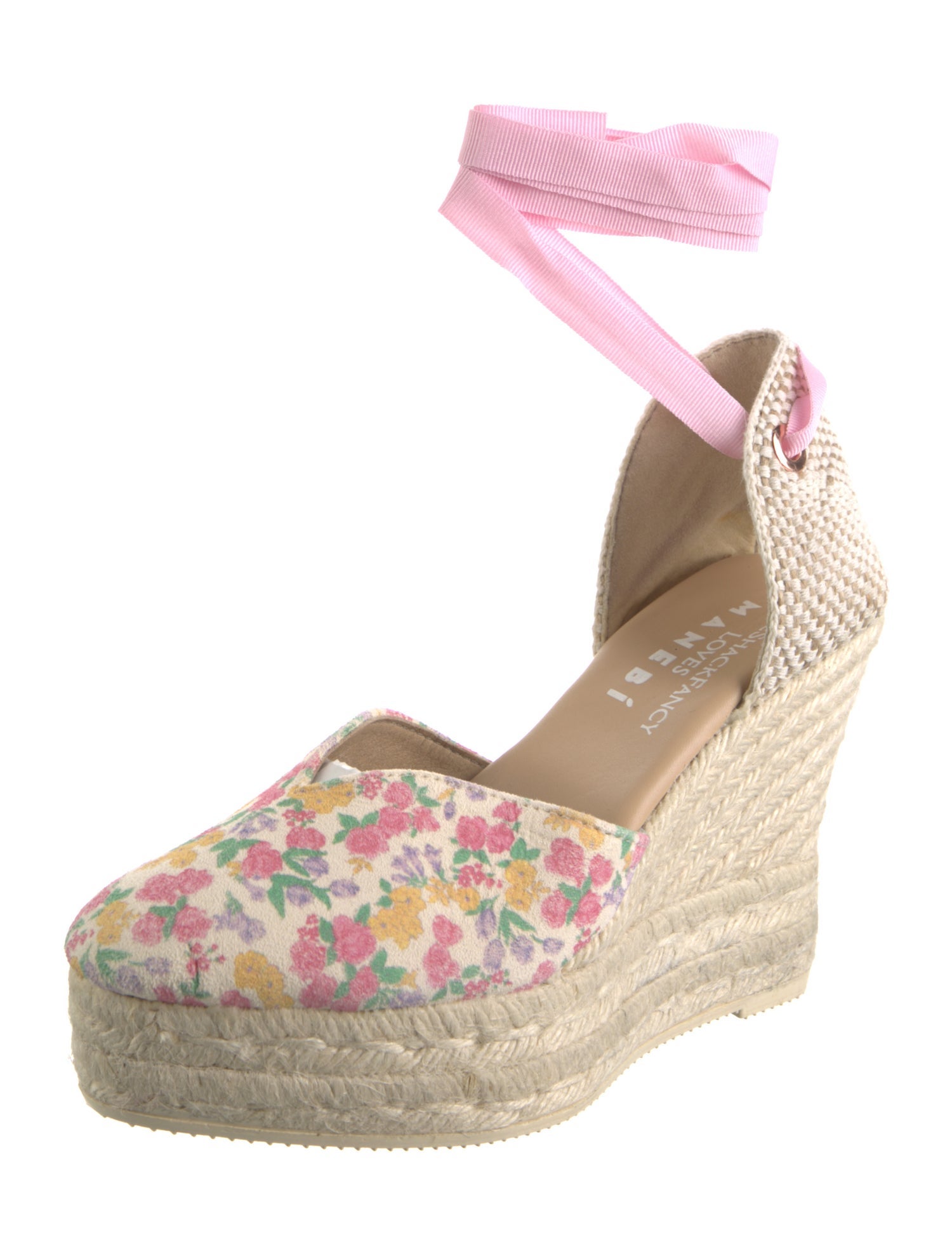 LoveShackFancy x Manebi Nordic Canvas Floral Print D'Orsay Pumps