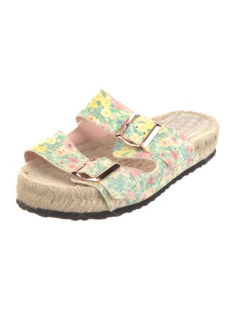 LoveShackFancy x Manebi Nordic Nubuck Floral Print Slides