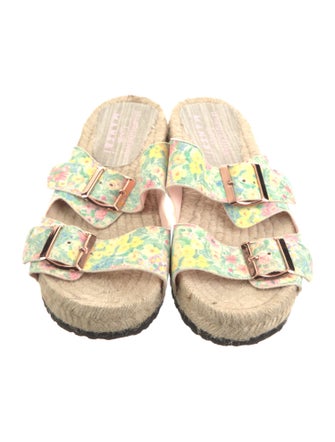 LoveShackFancy x Manebi Nordic Nubuck Floral Print Slides