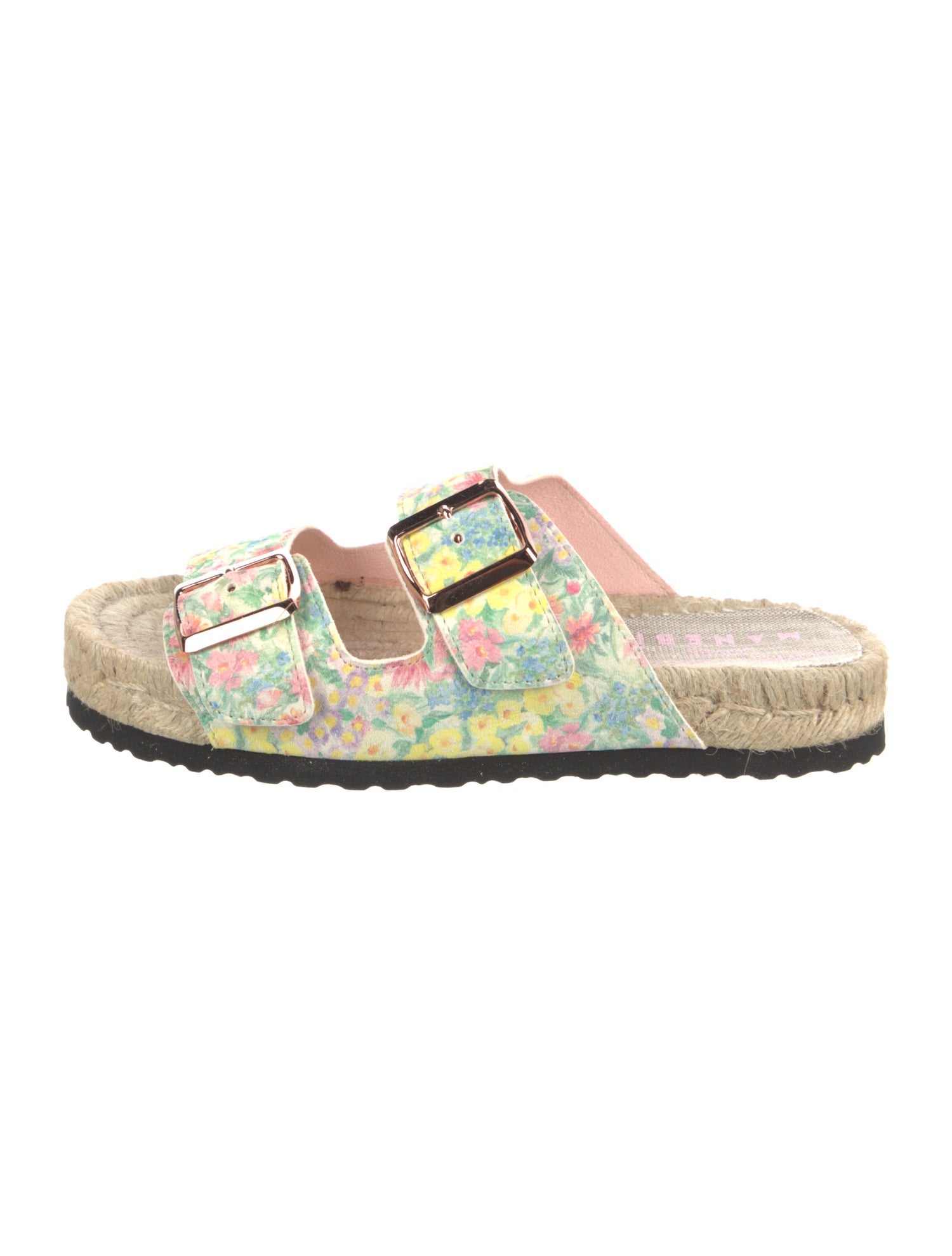 LoveShackFancy x Manebi Nordic Suede Floral Print Slides
