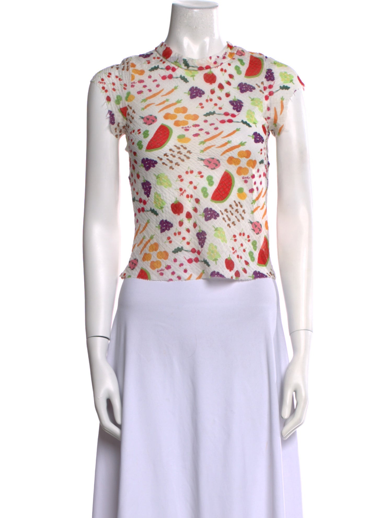 Lisa says Gah Printed Crew Neck Crop Top