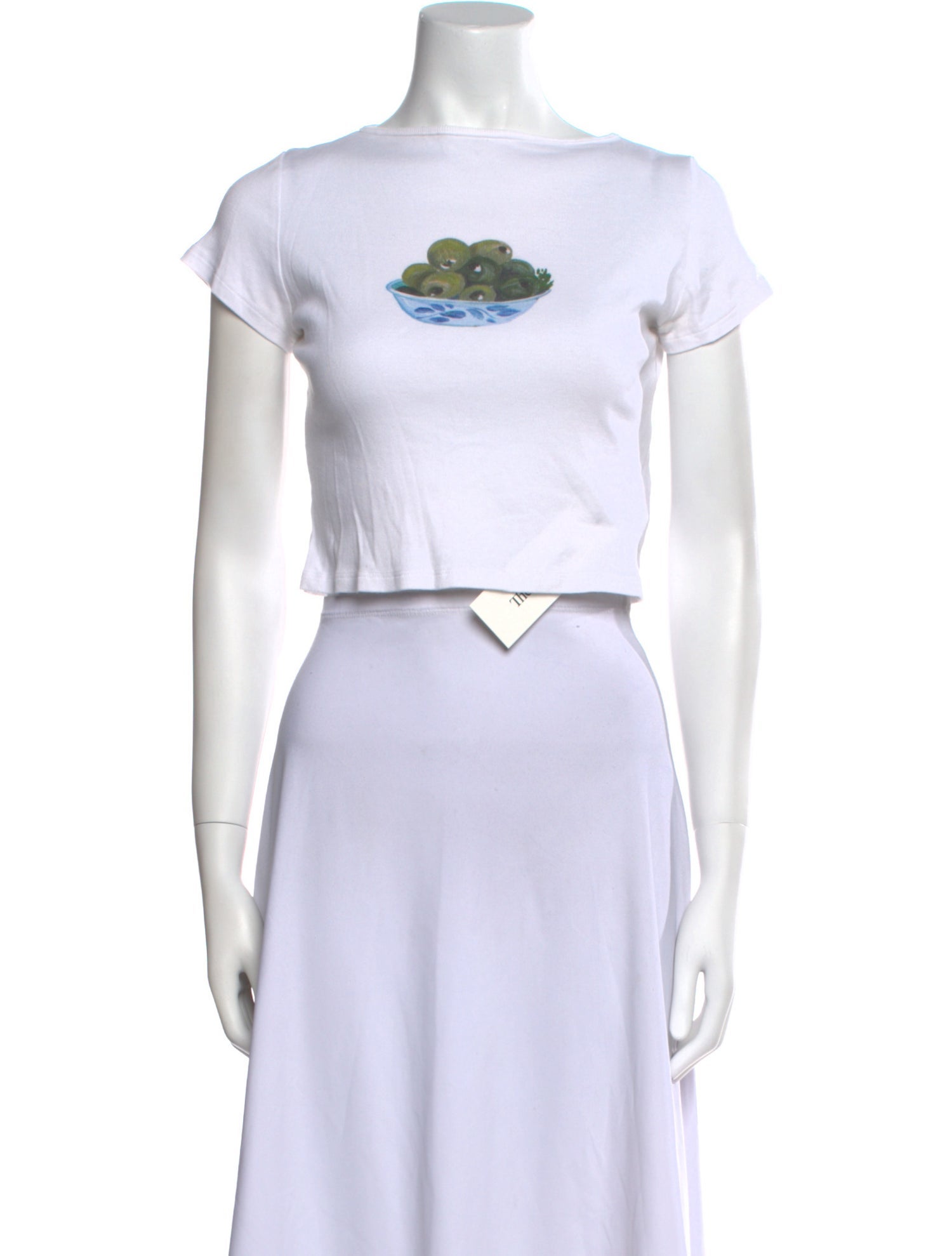 Lisa says Gah Graphic Print Bateau Neckline Crop Top