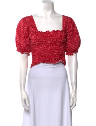 Lisa says Gah Polka Dot Print Square Neckline Crop Top