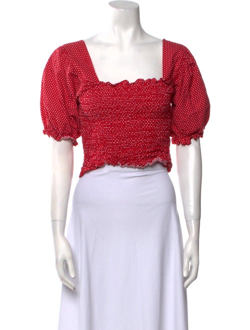 Lisa says Gah Polka Dot Print Square Neckline Crop Top