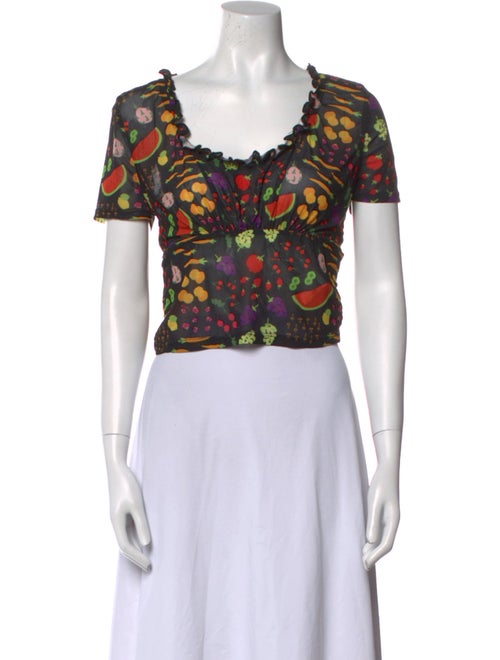 Lisa says Gah Printed Scoop Neck Crop Top